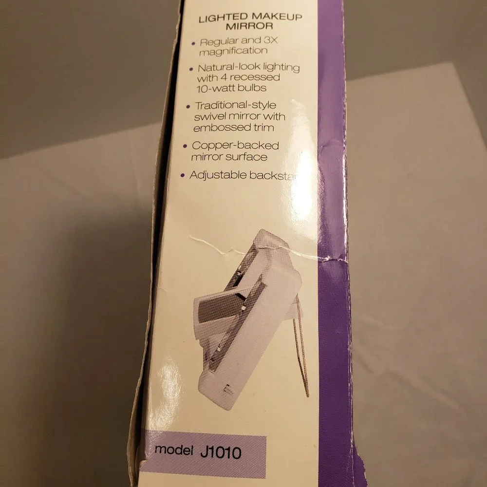 LIGHTED MAKEUP MIRROR by JERDON - FIRST CLASS - MODEL J1010 - MIRROR 6.5